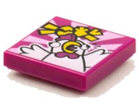 LEGO part Tile 2 x 2 with BeatBit Album Cover - Scared Chicken Pattern 3068pb1570