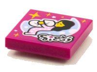 LEGO onderdeel Tegel 2 x 2 met BeatBit Album Cover - Sleeper Clutching Pillow with Moon and Stars Patroon 3068pb1595
