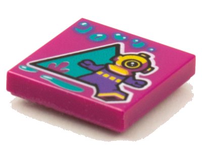 LEGO part Tile 2 x 2 with BeatBit Album Cover - Deep Sea Diver Pattern (3068pb1615)