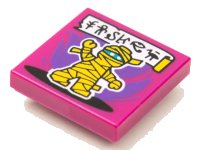LEGO part Tile 2 x 2 with BeatBit Album Cover - Yellow Mummy Pattern 3068pb1638