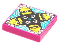 LEGO onderdeel Tile 2 x 2 with BeatBit Album Cover - Kaleidoscope Guys Pattern 3068pb1765