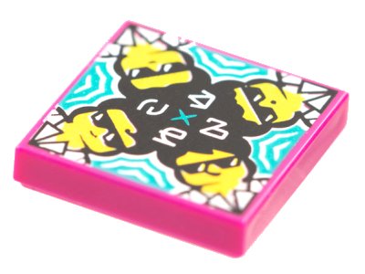 LEGO part Tile 2 x 2 with BeatBit Album Cover - Kaleidoscope Guys Pattern (3068pb1765)