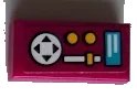 LEGO onderdeel Tile 1 x 2 with Medium Azure Display, Yellow Buttons and Slider, and White Directional Pad Game Controller Pattern (Sticker) - Set 41352 (3069pb1002)