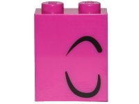 LEGO part Brick 1 x 2 x 2 with Inside Stud Holder with 2 Curved Black Lines Right Pattern (Queen Watevra Wa'Nabi Eyebrow and Closed Eye) 3245cpb092