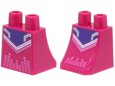 LEGO part Lower Body, Skirt with Dark Purple Center Panel and White and Dark Pink Trim Pattern on Both Sides (BAM) (36036pb051)