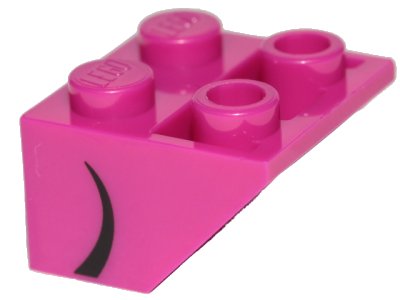LEGO part Slope, Inverted 45 2 x 2 with Flat Bottom Pin with Curved Black Line on Side Pattern (Queen Watevra Wa'Nabi Mouth) (3660pb023)
