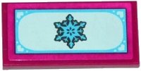 LEGO part Tile 2 x 4 with Snowflake on Light Aqua Background Pattern (Sticker) - Set 41062 87079pb0211