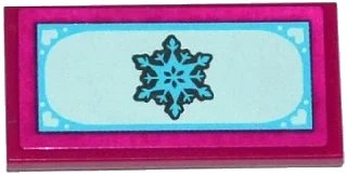 LEGO onderdeel Tile 2 x 4 with Snowflake on Light Aqua Background Pattern (Sticker) - Set 41062 (87079pb0211)