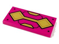 LEGO part Tile 2 x 4 with Gold Armor Plates and 4 Black Rivets Pattern 87079pb0723