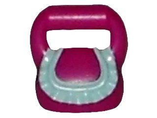 LEGO onderdeel Friends Accessories Bag Round with Light Aqua Ruffle Pattern (93090pb03)