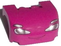 LEGO onderdeel Vehicle, Mudguard 3 x 4 x 1 2/3 Curved with Front with Headlights and Thin Smile Pattern 93587pb02