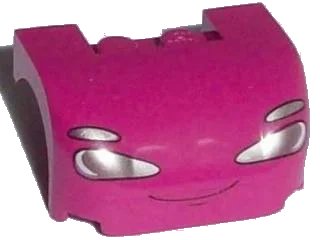 LEGO onderdeel Vehicle, Mudguard 3 x 4 x 1 2/3 Curved with Front with Headlights and Thin Smile Pattern (93587pb02)