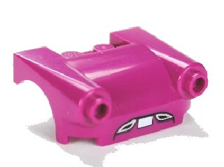 LEGO part Vehicle, Mudguard 3 x 4 with Headlights, Flat Fenders and License Plate Pattern (93597pb001)