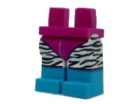 LEGO onderdeel Hips and White Legs with Magenta Leotard, Back Zebra Stripes and Medium Azure Boots Pattern 970c01pb43