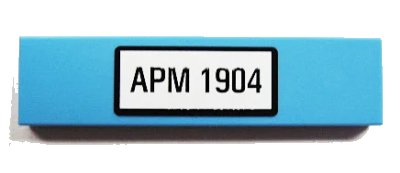 LEGO onderdeel Tile 1 x 4 with 'APM 1904' Pattern (Sticker) - Set 10219 (2431pb0156)