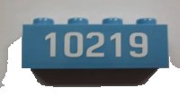 LEGO part Brick 1 x 4 with White '10219'  Pattern (Sticker) - Set 10219 3010pb134