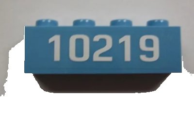 LEGO onderdeel Brick 1 x 4 with White '10219'  Pattern (Sticker) - Set 10219 (3010pb134)