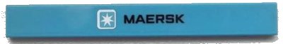 LEGO onderdeel Tile 1 x 8 with Maersk Logo and Large 'MAERSK' Pattern (Sticker) - Set 10219 (4162pb060a)