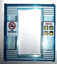 LEGO part Door, Frame 2 x 8 x 8 with Blinds and Menu Pattern 45402px3