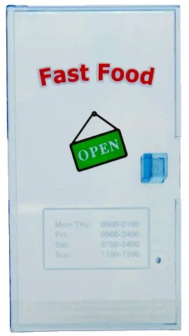 LEGO onderdeel Door 1 x 4 1/2 x 6 with Fast Food Pattern (bb0003pb03)