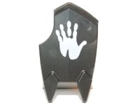 LEGO onderdeel Minifigure, Shield Broad Spiked Bottom and Cutout Corner (Uruk-hai Shield) with White Handprint Pattern 10049pb01