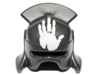 LEGO part Minifigure, Headgear Helmet Castle with Lateral Comb and Handprint Pattern 10051pb01