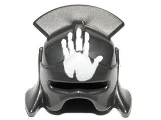 LEGO onderdeel Minifigure, Headgear Helmet Castle with Lateral Comb and Handprint Pattern (10051pb01)