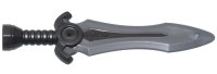 LEGO part Minifigure, Weapon Sword with Stud with Molded Flat Silver Blade Pattern 1996pb03