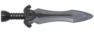 LEGO onderdeel Minifigure, Weapon Sword with Stud with Molded Flat Silver Blade Pattern (1996pb03)