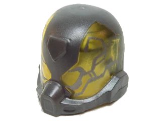 LEGO onderdeel Minifigure, Headgear Helmet Space with Trans-Yellow Visor with Pearl Dark Gray Bug Pattern (20923c01pb01)