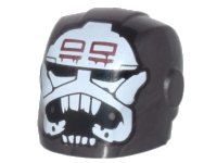 LEGO part Minifigure, Headgear Helmet Armor Plates and Ear Protectors with SW Wrecker White Skull and Teeth, Dark Red Markings Pattern 28631pb19