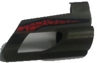 LEGO onderdeel Technic, Panel Fairing # 5 Small Short, Large Hole, Side A with Red and Black Pattern (Sticker) - Set 8354 32527pb09