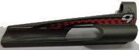 LEGO part Technic, Panel Fairing # 7 Small Long, Large Hole, Side A with Stylized Silver Number 9 and Black and Red Pattern (Sticker) - Set 8353 32534pb06