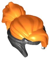 LEGO onderdeel Minifigure, Hair Combo, Tiara with Molded Orange Bangs, Top, and Ponytail Pattern (35685pb01)
