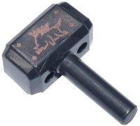 LEGO part Minifigure, Utensil Tool Sledgehammer (Mjolnir, Hammer) with 4 Copper Rivets and Razorback on Both Sides Pattern 75904pb01