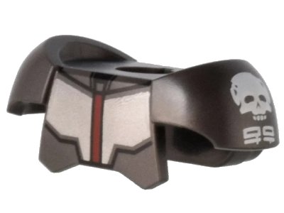 LEGO onderdeel Minifigure Armor Breastplate with Shoulder Pads and 2 Back Studs with SW Wrecker Chest Armor with Dark Red Line and Skulls Pattern (78643pb02)