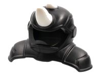 LEGO part Minifigure, Headgear Helmet with Shoulder Pads with White Rhinoceros Horns Pattern 81848pb01