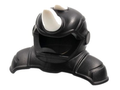 LEGO onderdeel Minifigure, Headgear Helmet with Shoulder Pads with White Rhinoceros Horns Pattern (81848pb01)