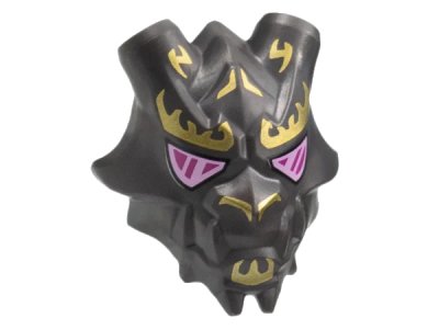 LEGO onderdeel Minifigure, Visor Mask Ninjago Crystal King with Large Gold Markings and Magenta and Bright Pink Eyes Pattern (86211pb01)