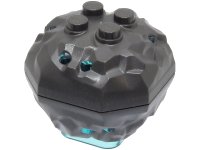 LEGO part Rock 4 x 4 Octagonal Boulder with Molded Trans-Light Blue Crystals Pattern (88644pb01 / 87398pb01) 88644c01pb01