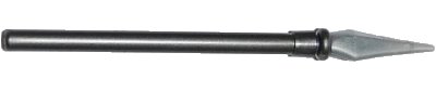 LEGO onderdeel Minifigure, Weapon Pike / Spear Elaborate with Molded Pearl Light Gray Tip Pattern (90391pb01)