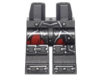 LEGO onderdeel Hips and Legs with Metallic Silver Armor with Rivets, Red Fabric, Chain Mail on Knees and Boots Pattern 970c00pb0628