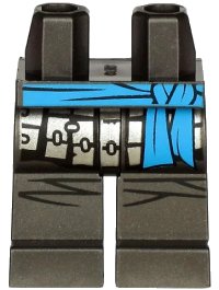 LEGO onderdeel Hips and Legs with Silver Armor Plates and Dark Azure Sash Pattern 970c00pb1108