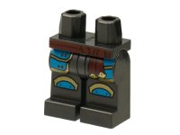 LEGO part Hips and Legs with Dark Red Sash, Dark Azure Armor Plates with Gold Trim Pattern 970c00pb1392