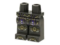 LEGO onderdeel Hips and Legs with Armor, Gold and Silver Panel Lines, Dark Purple Trim Pattern 970c00pb1400