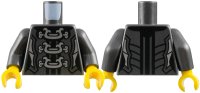 LEGO part Torso Ninjago Female Armor with Three Large Silver Clasps Pattern / Pearl Dark Gray Arms / Yellow Hands 973pb2989c01