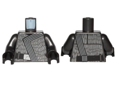 LEGO onderdeel Torso SW Robe, Silver Spots and Trimming Pattern / Pearl Dark Gray Arms / Black Hands (973pb3861c01)