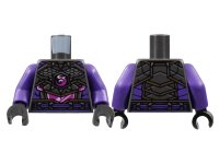 LEGO onderdeel Torso Armor, Silver Spikes and Scales, Magenta Dragon Logo and Midriff, Dark Purple Trim Pattern /  Dark Purple Arms / Black Hands 973pb4747c01