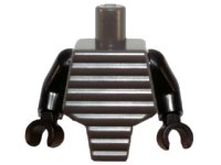 LEGO onderdeel Torso, Modified Short with Ridged Armor / Black Arms / Black Hands 98127c01