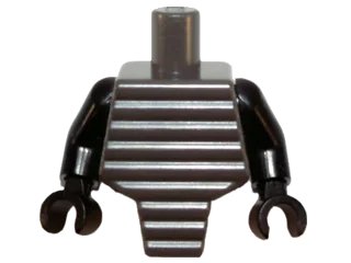 LEGO onderdeel Torso, Modified Short with Ridged Armor / Black Arms / Black Hands (98127c01)